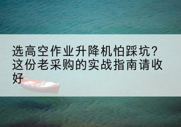 蚌埠高空作业升降机厂家推荐-选高空作业升降机怕踩坑？这份老采购的实战指南请收好