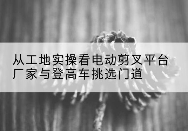 蚌埠电动剪叉升降平台厂家-从工地实操看电动剪叉平台厂家与登高车挑选门道